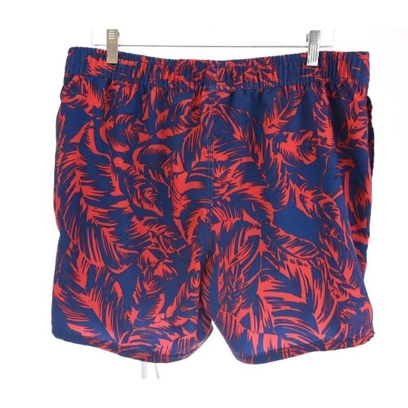 Sperry Mens Sz L Swim Trunks Board Shorts Palm Print Navy Blue Red Pockets - Picture 5 of 9